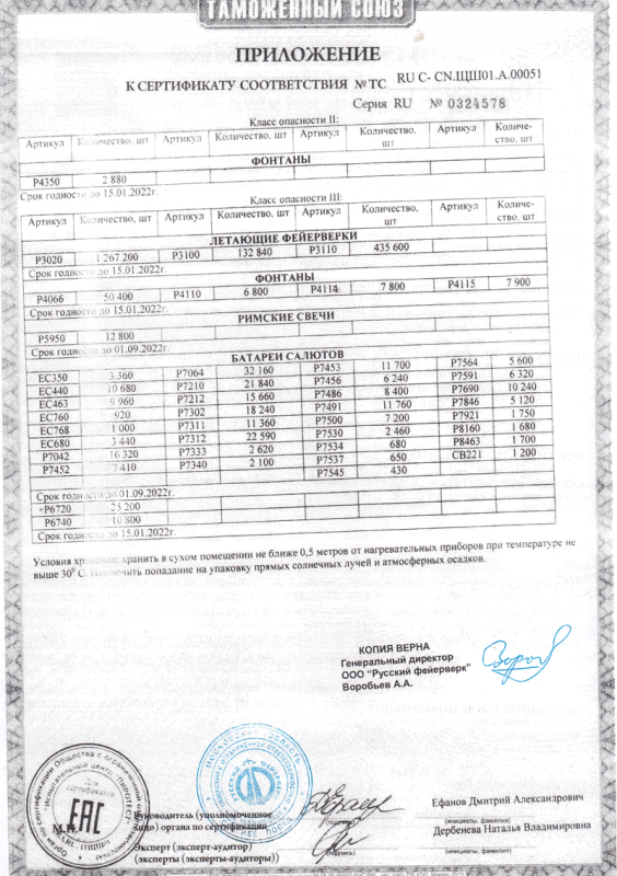 Сертификат соответствия № 0324578  - Дорогобуж | dorogobuzh.salutsklad.ru 
